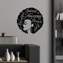 Wallity Woman 1 Escultura de Pared de Metal Negro